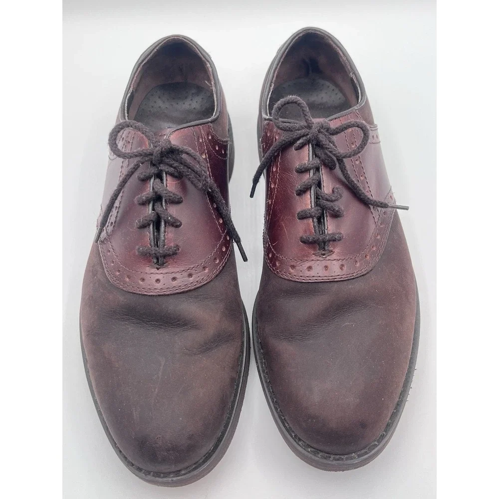 Dexter USA Brown Leather Saddle Oxford Lace Up Dress Shoes Mens 9.5 M V680-2